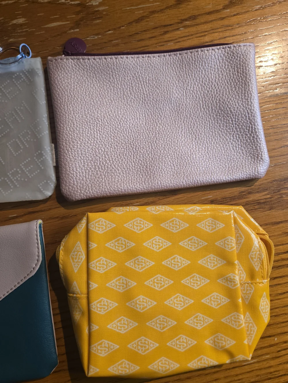 ipsy Assorted Pouch Makeup Bags Set in Light Blue, Beige, Pink, Teal, Yellow